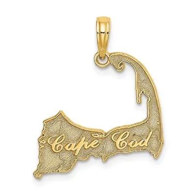 14k Yellow Gold CAPE COD Map Charm Pendant Gift For Women • $166.50