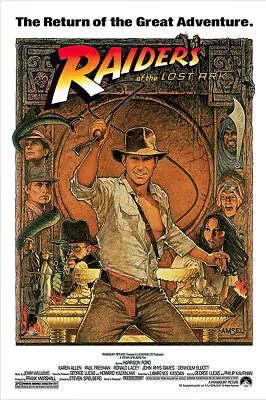 Indiana Jones - Raiders Of The Lost Ark - Movie Poster (Whip & Hat) (27  X 40 ) • $15.99