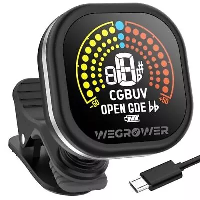 Guitar Tuner Rechargeable Clip On Tuner With LCD Color Display With Guitar   • $20.08