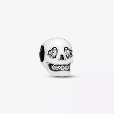 PANDORA Glow-in-the-dark Sparkling Skull Silver Charm - 792811C01 • £22.94