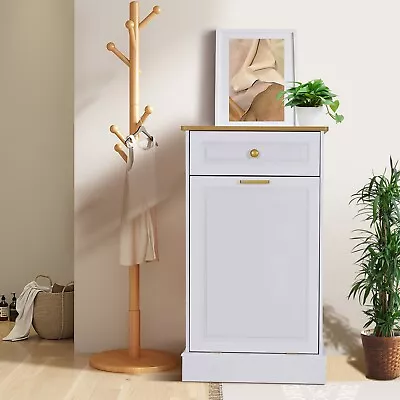 Kitchen Storage Cabinet Cupboard Wood Bamboo Trash Can Holder Drawer Heavy Duty • $159.99