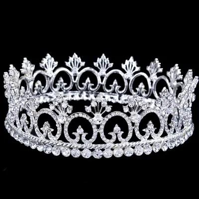 Crystal Queen Crown Wedding Prom Party Pageant Crown 15.7m Diameter 3 Colours • £17.39