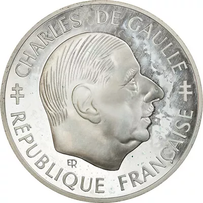 [#856411] Coin France Charles De Gaulle Franc 1988 Paris Proof MS Sil V • $56.46