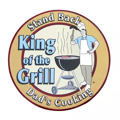 King Of The Grill Dad's Cooking Funny BBQ Tin Metal Sign Yard Patio Garage Decor • $15.62