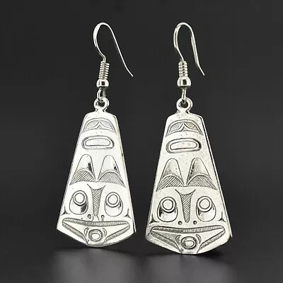 Sterling Frog Dangle Earrings Northwest Coast Native Jewelry • $140