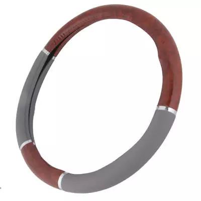 Wood Grain Two Tone Leather Steering Wheel Cover Universal Size 14.5-15.5  • $14.79