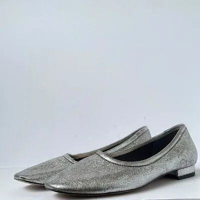 H&M Silver Metallic Square Toe Flat Size 7M • $25