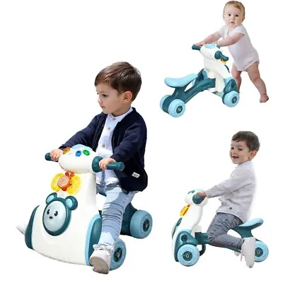 2 In 1 Kids Push Walker Sit To Stand Kangaroo Push Scooter Toy With Music& Sound • £39.99