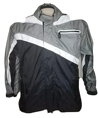 Tour Master Defender Mens Motorcycle Rain Suit Jacket Black White & Grey Sz S • $49.99