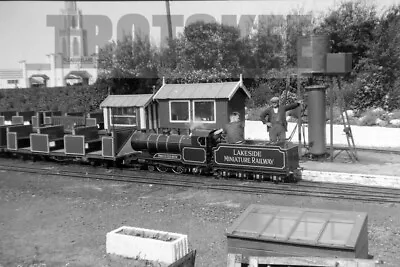 Larger Negative Lakeside Miniature Railway Steam Loco Scene 1950s • £3.99