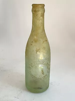 Antique H.C. Wohlers Charleston SC Soda Bottle Glass Aqua Blue/Green Southern • $39.99