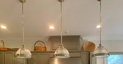 Restoration Hardware Clemson Pendant Lights Set Of 3 • $750