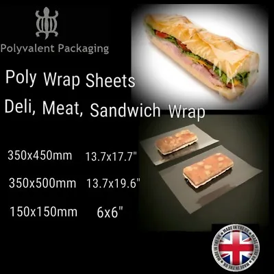 Deli Wrap Sandwich Wrap Butchers Meat Wrap Poly SheetsTakeaway Fast Food • £16.99