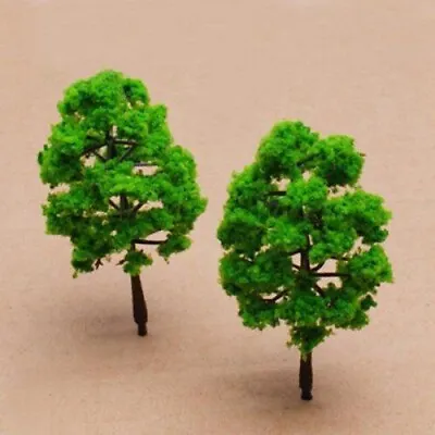 10x Green Plastic Model Trees For Train Railroad Miniature Wargame Decoration • £5.33
