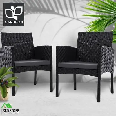 $158.40 • Buy Gardeon Outdoor Furniture Bistro Chairs Dining Chair Patio Wicker Garden Cushion