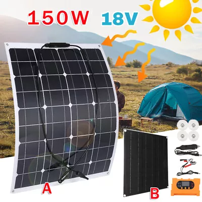 150W Watt Flexible Solar Panel 12V Mono Home RV Rooftop Camping Off-Grid Power • $31.99