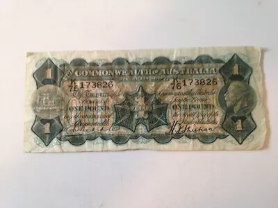 1932 Australian Riddle Sheehan KGV 1 Pound Note Poor Condition • $35