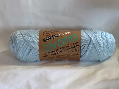 Vintage 1990s Caron Civona Baby Yarn Orlon Acrylic Baby Blue Color 5605 2 Oz • $5