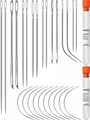 Heavy Duty Hand Sewing Needles Set - 26 Straight And Curved Hand Sewing Needl... • $13.69