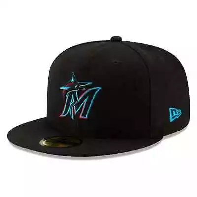 Miami Marlins New Era Authentic On-Field 59FIFTY Fitted Hat - Black • $35.99