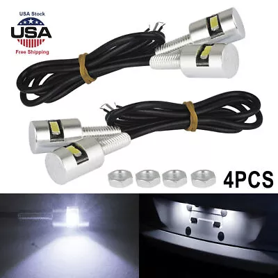 4Pcs Universal Motorcycle Car SMD LED License Plate Light Screw Bolt Lamp Bulbs • $7.98