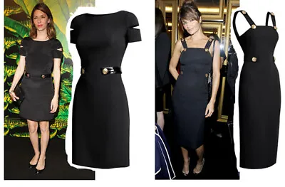 Versace H&m Womens Black Gold Button Dress Size 6 • $199