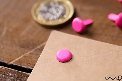 100 X Fluorescent Pink Paper Fastener Split Pins Binding Office Craft 13mm Long • £5.99