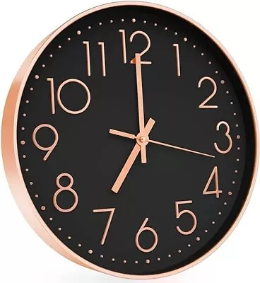 12 Inch Wall Clock Silent Large Wall Clocks For Living Room Office Home Kitchen • £11.50