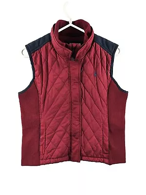 Thomas Cook Puffer Vest Women's Size L Maroon Full Zip Snap Button Cowgirl  • £16.71