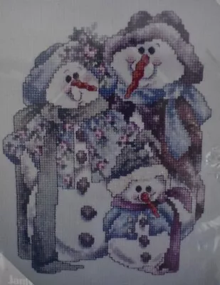 Janlynn Snowman And Baby Makes Three Cross Stitch Kit Snow Family 80 412 Winter • $10