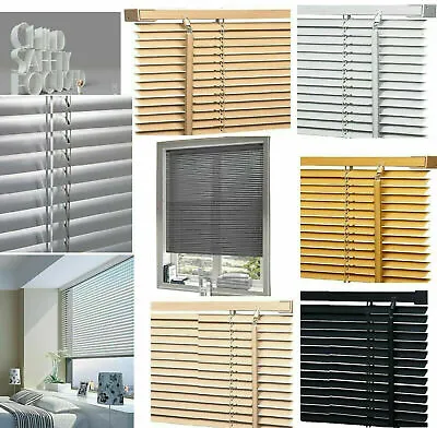 PVC Venetian Blind Easy Fit Trimable Home Office Window Blinds All Size & Colors • £9.30