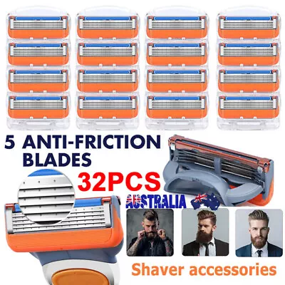 32X 5 Blades For Gillette Fusion Razor Shaving Shaver Trimmer Refills Cartridges • $26.99