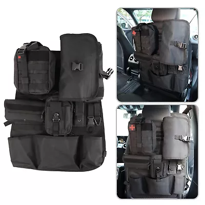 Universal Car Tactical Seat Back Cover Organizer Storage Bag With 7 Molle Pouchs • $36.99