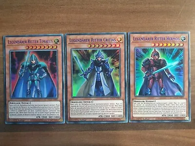 3x Yu-Gi-Oh! DLCS-DE001 Legendary Knight Timaeus Critias Hermos UR NM 1st Ed • £6.15