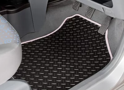 Car Mats For Jaguar X Type Auto 2001 To 2010 Tailored Black Rubber White Trim • £33.20