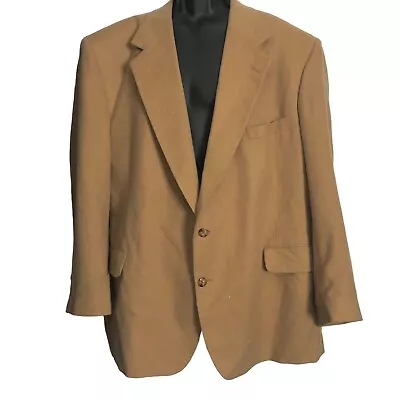 Nordstrom Vintage Camel Hair Blazer Mens Size 52R Beige Brown Suit Coat USA Made • $32.85