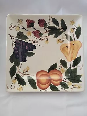 HD Designs 4PC Square Plates/bowls- Hand Painted Fruit Pears Grapes And Vines  • $18.50