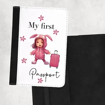 Cute Child’s My First Passport  Cover Holder Holiday Vacation Pu Leather • £13.99