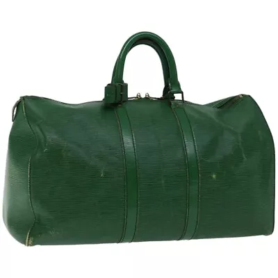 LOUIS VUITTON Epi Keepall 45 Boston Bag Green M42974 LV Auth 67150 • $398