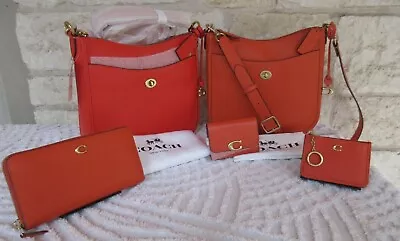 Coach Crossbody Sun Orange Or Red Orange Bag Wallet Bandit SM Cardcase CHOICES • $145.32