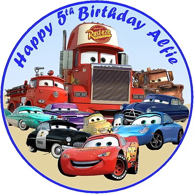 £4.90 • Buy 7.5  Disney Cars Lightning McQueen Birthday Edible Personalised Cake Topper