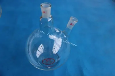2000ml 2-neck Two-neck Lab Glass Flat Bottom Boliing Flask 24/29  Heavy Wall • $42