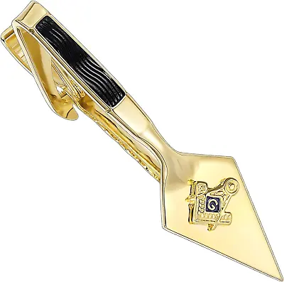 Masonic Tie Clip And Cufflinks Set 18K Gold Mens Necktie Bar Cuff Links Persona • $24.99