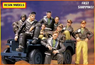 1/35 Resin Figure Model Kit 10pcs US Army Pilots Memphis Belle No Car Unpainted • $40.11