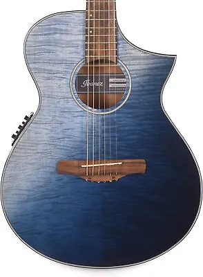 Ibanez AE Guitar Flamed Maple/Sapele - Indigo Blue Burst Gloss (AEWC32FM) • $449.99