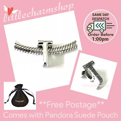 NEW Authentic Genuine PANDORA Sterling Silver Letter T Alphabet Charm - 797474 • $44.90