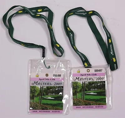 2009 Masters Golf Tournament Pair Of Badges And Lanyards Ángel Cabrera • $300