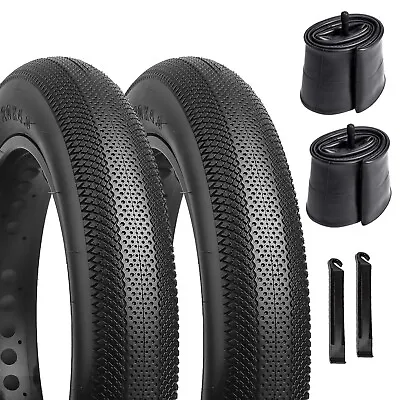 20x4.0 /26x4.0 Inch E-Bike Fat Tires Plus Bike Tubes Free Tire Levers  (Black) • $65.54