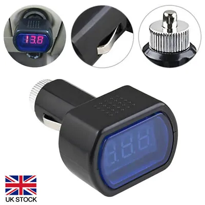 LED 12V 24V Car Van  Meter Monitor Gauge Cigar Lighter Battery Volt Voltage UK • £6.76