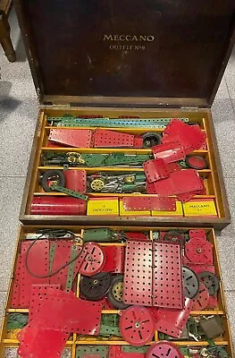 VINTAGE MECCANO # 9 COMPLETE SET IN WOODEN BOX 1940´s • £2010.70